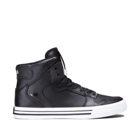 Supra Mens VAIDER High Top Shoes Black/White | US-21242